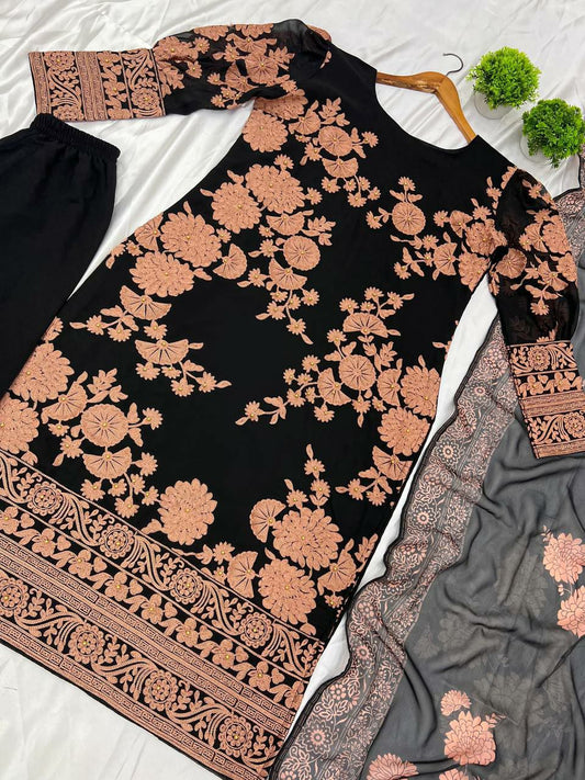 Digital Print Work With Fancy Sleeve Pattern Georgette Fabric Anarakli Dress Collection