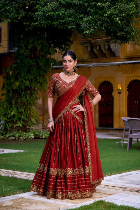 Rangoli Crush With Sequins And Thread Embroidery Work With Canvas And Can Can Lehenga Choli