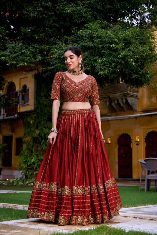 Rangoli Crush With Sequins And Thread Embroidery Work With Canvas And Can Can Lehenga Choli