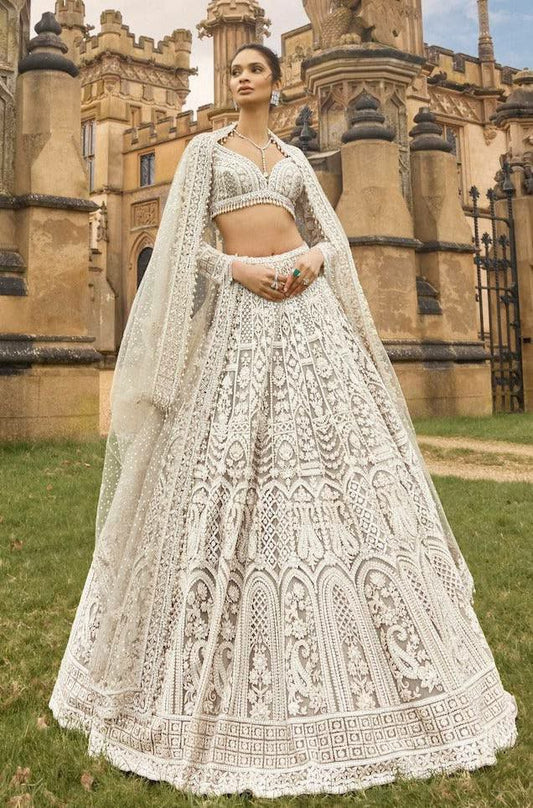 Net With Sequins , Dori & Thread Work With Pearl Border Work & Can Can Attach Lehenga Choli