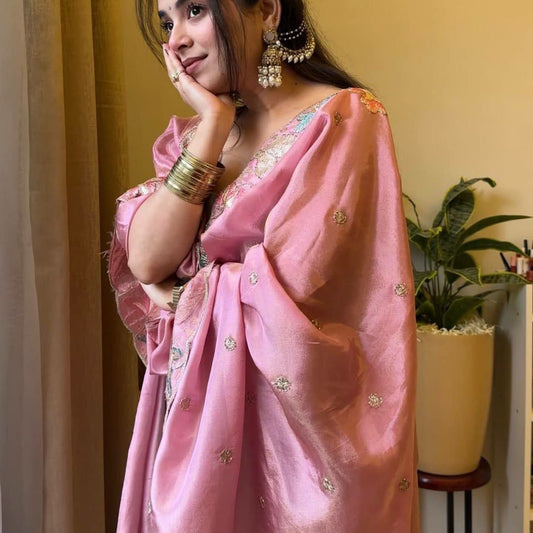 BOTH SIDE EMBROIDERY JIMMY CHU FABRIC TRADITIONAL INDIAN SALWAR KAMEEZ