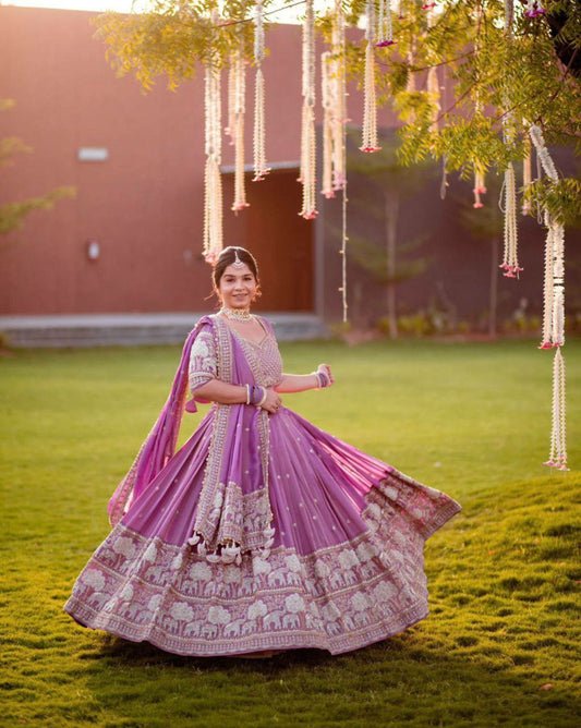 Fox Georgette With Heavy Embroidery Thread & Sequence Work With Fancy Latkan Dupatta Type Lehenga Choli