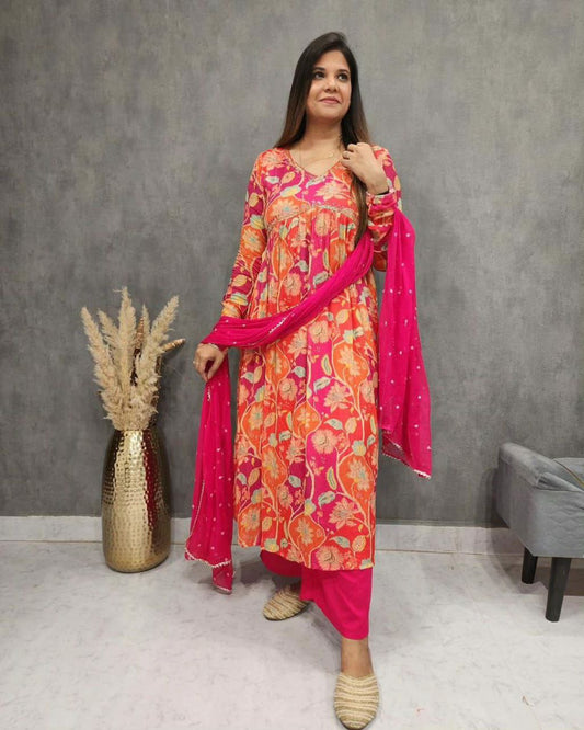 SHOWROOM BRAND COLLECTION QUALITY PIECE IN TRANDY DIGITAL PRINTS SIQUVANCE WORK DUPPTA