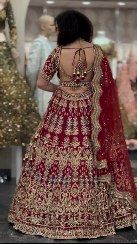 Fox Georgette Lehenga work-EmbroiderySequins Work With Cancan Canvas Patta Lehenga Choli
