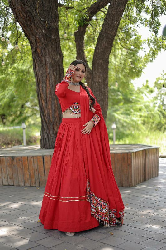 Reyon With Attractive Gota-Patti work Lehenga Choli