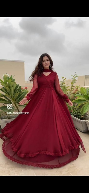 Faux Georgette Lining Kurti For Women In maroon Color