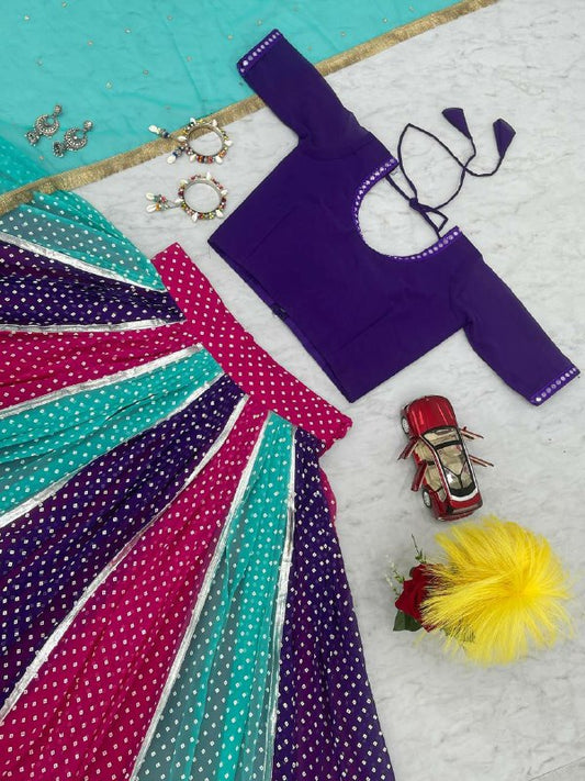 Faux Georgette Micro less Lehenga Choli For Women's