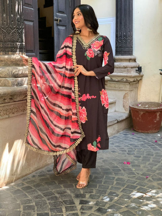 PURE MUSLIN WITH SEQUENCE CODING EMBROIDERY WORK KURTI