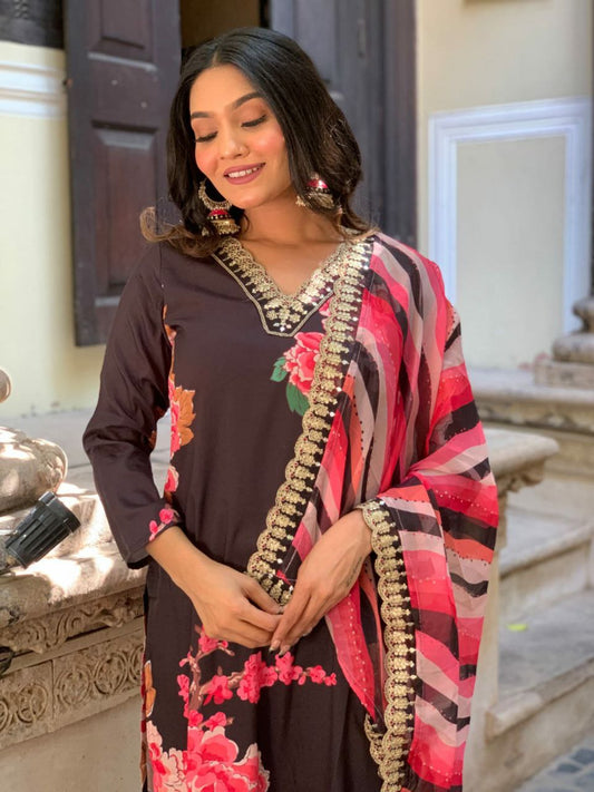 PURE MUSLIN WITH SEQUENCE CODING EMBROIDERY WORK KURTI