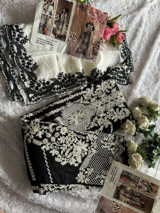 REYON COTTON HEAVY EMBROIDERED WITH (PERALS MOTI WORK)