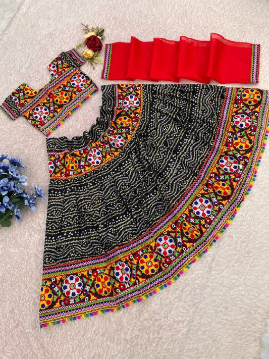 Pure Cotton WITH Embroidery Work and Real Mirror Work Choli
