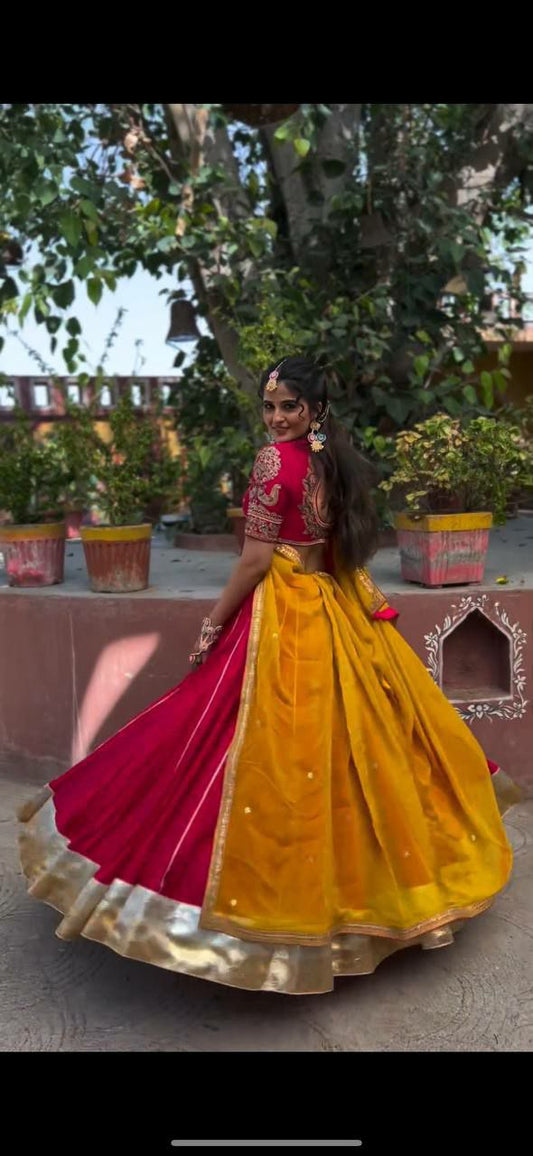 PURE HEAVY COTTON PINK LEHENGA CHOLI