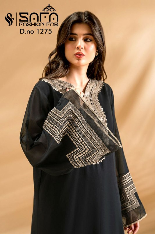 Designer Embroidered Tunic with Sleeves paired with Designer Cigarette pants