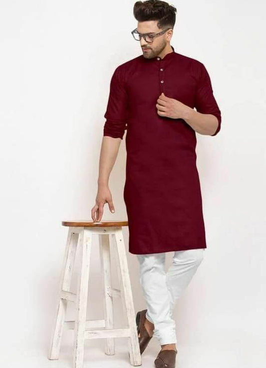 COTTON KURTA FOR MEN WITH BOTH SIDE POCKET