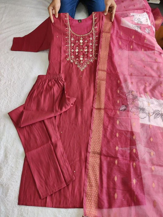 NEW DESIGNER KURTI IN ROMAN SILK