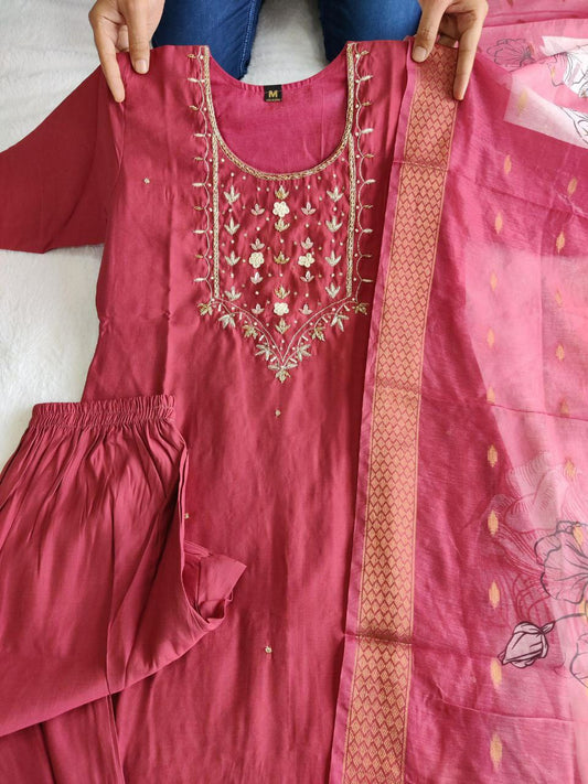 NEW DESIGNER KURTI IN ROMAN SILK