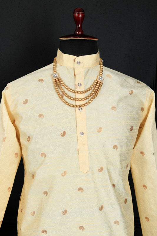 Designer Jacquard Printed Stitched men's Festive Kurta Traditional men's wear wedding Kurta