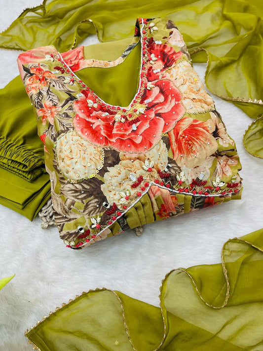 Presenting by New special party wear Aliya cut Dresses Dupatta pant