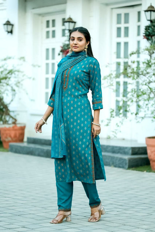 RAYON PRINTS RAMA KURTI FOR WOMEN