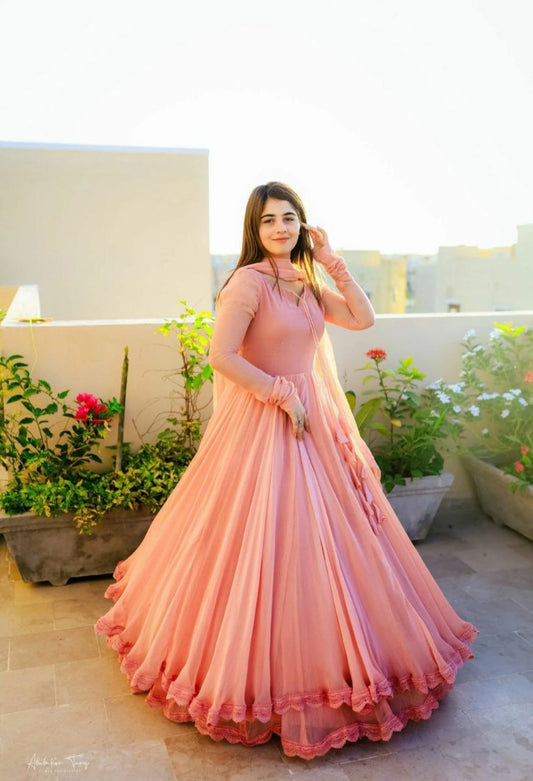 A Stunning Georgette Suit With A Beautifully Dupatta