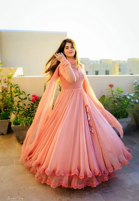 A Stunning Georgette Suit With A Beautifully Dupatta