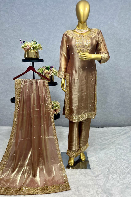 heavy Chini Work Kurti set For Women For Wedding And Functions