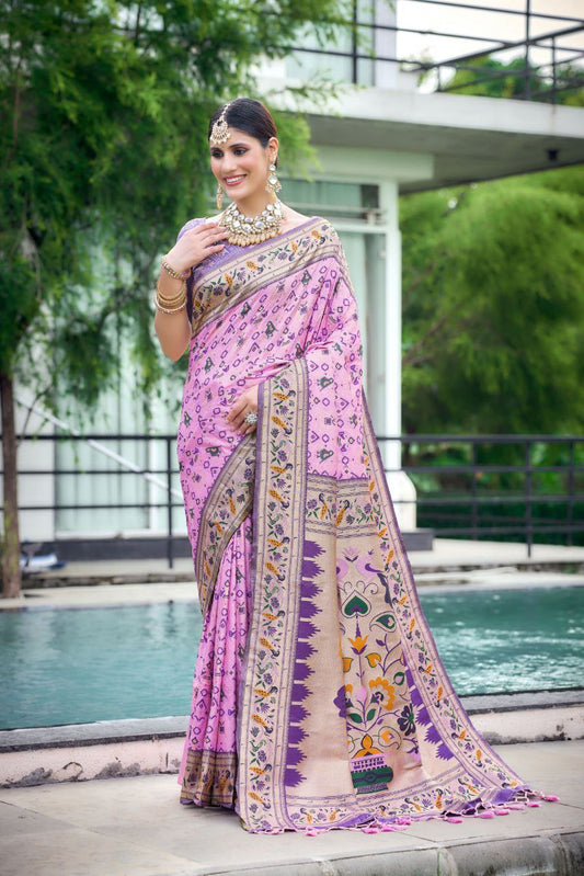 SOFT SILK PATLOA SAREE FOR WOMEN