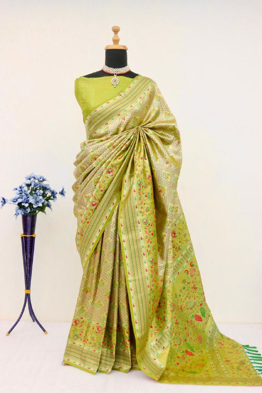 Pure Luxury Banarasi Silk with intricate Pure Zari Weaving