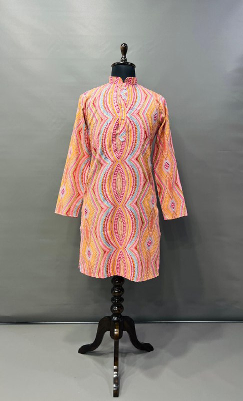 COTTON WITH HEAVY FOIL PRINT KURTA
