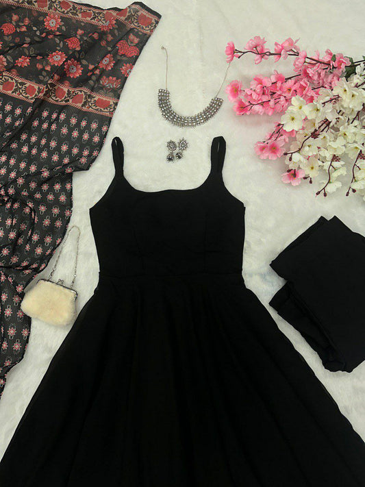 New Black Trending Anarkali Suit For Women For Party Wear