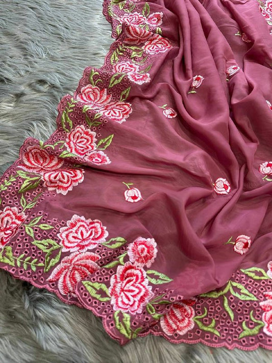 PURE ORGANZA SILK SAREE FOR WOMEN