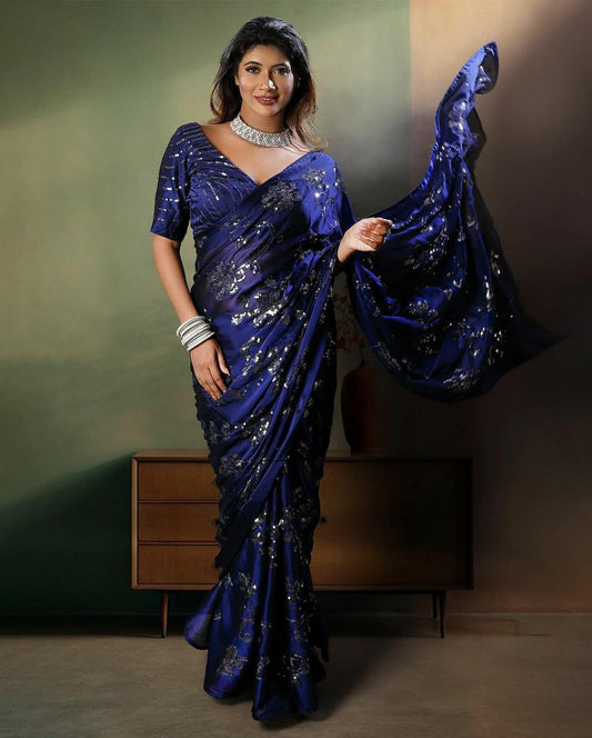 Full Saree Of Heavy Rangoli Silk fabric