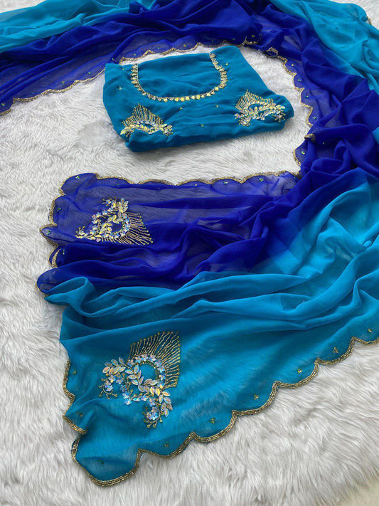 RICH GRACEFUL PADDING SOFT GEORGETTE SAREE