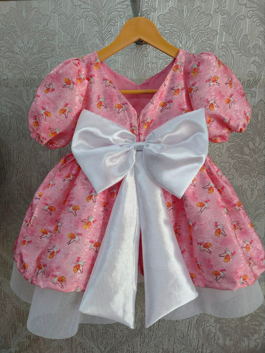 PRINTED JECARD FULL FLAIR WITH NET ATTACHED TO BOING PATTI FROCK