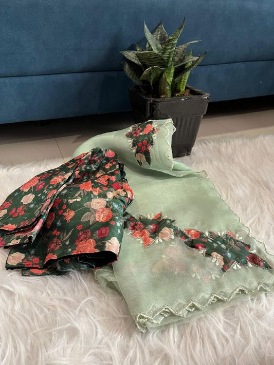 Crystal Organza Poly Silk Saree