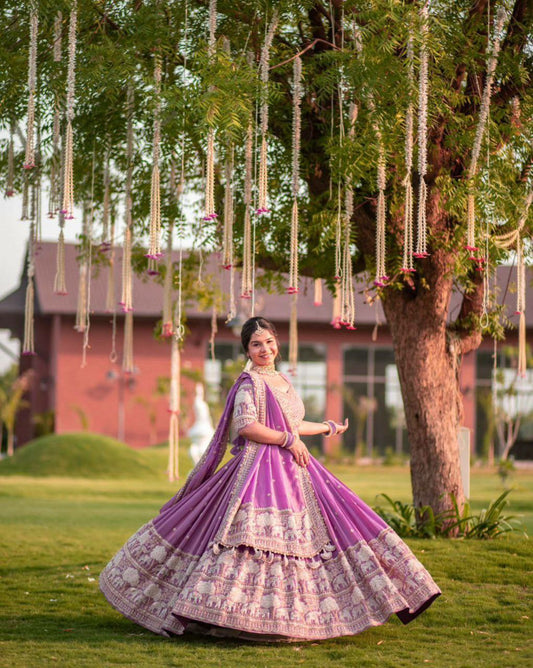 Fox Georgette With Heavy Embroidery Thread & Sequence Work With Fancy Latkan Dupatta Type Lehenga Choli