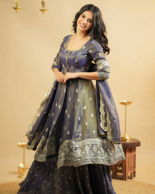 Simmer Silk With Inner & Thread With Sequence Work Dupatta Type Lehenga Suit