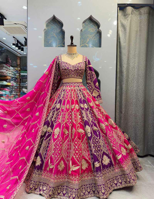 Chinon Silk With Coding Sequins Work With Cancan & Canvas Patta Lehenga Choli