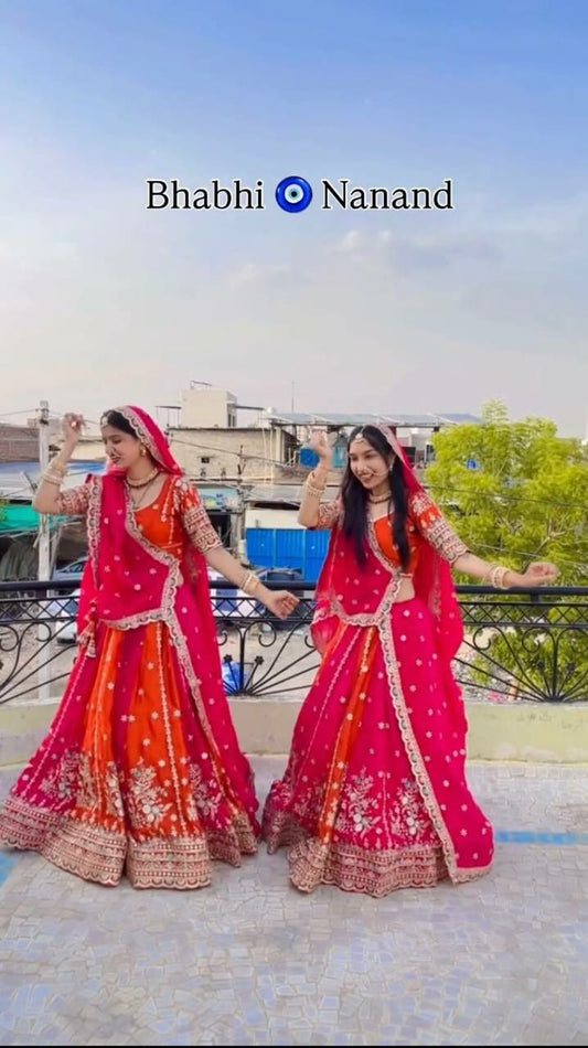 Faux Georgette With Thread With Sequence & Cancan With Canvas Lehenga Choli