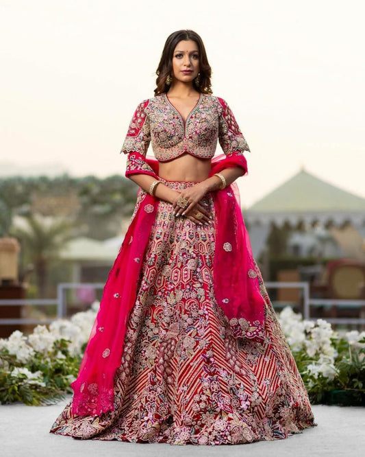 Premium Quality Twinkle Silk With Coding Sequins Work With Cancan & Canvas Patta Lehenga Choli