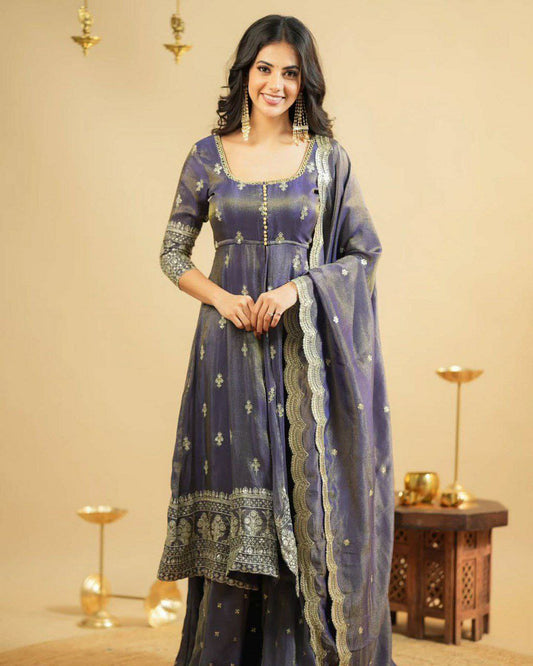 Simmer Silk With Inner & Thread With Sequence Work Dupatta Type Lehenga Suit