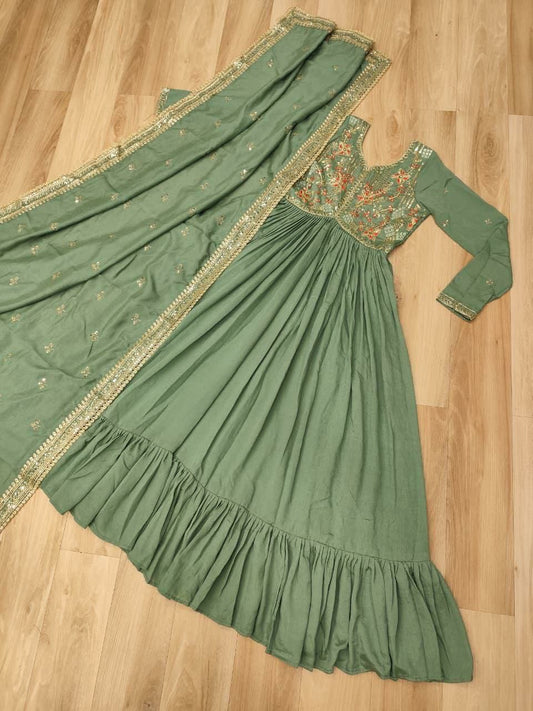 Vichitra Silk with Rich Embroidered Zari & Thread work