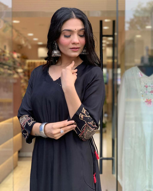 Beautifully decorated with intricate original gold work kurtis