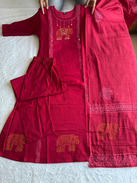 Pure Mul Cotton With Hand Block Prin