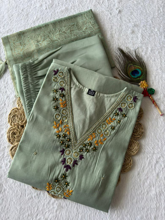 Hevay Quality Nylon Muslin Jecard With Latkan