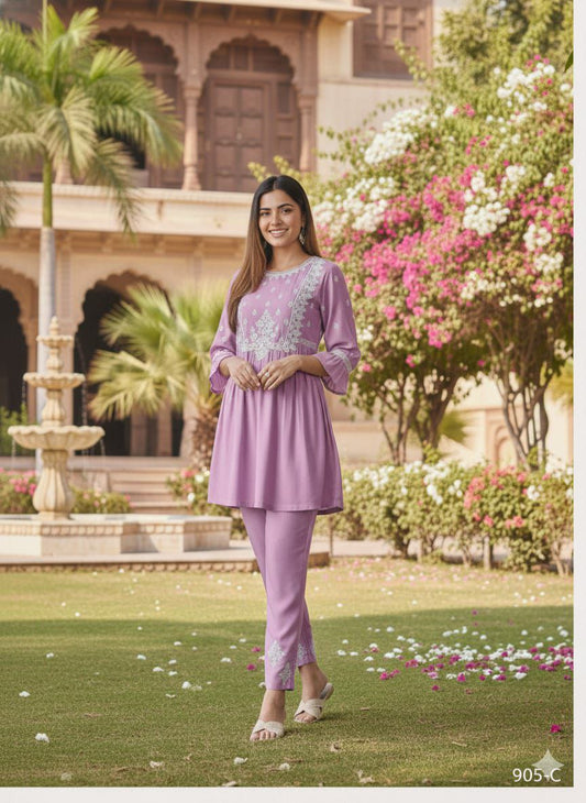 HEAVY RAYON CHICKEN KARI STYLE EMBROIDERY WORK