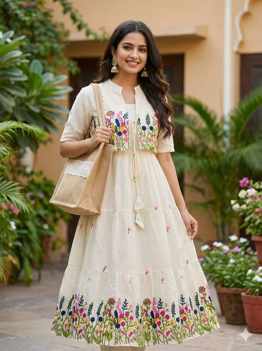 KOTA KURTI WITH REMOVEBL COTI COTI KURTI WITH 3 TAYAR GOWN