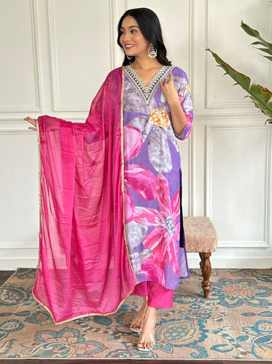 PURE MUSLIN WITH SEQUENCE CODING KURTIS