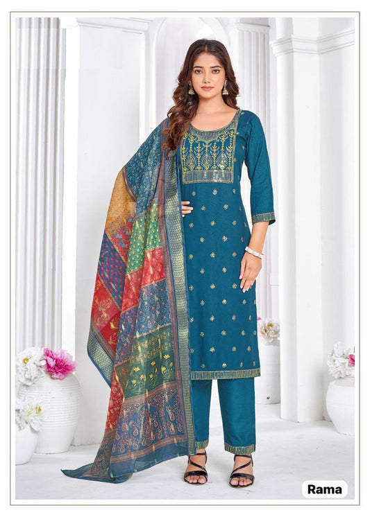 Rayon with Heavy Embroidery Work Kurtis