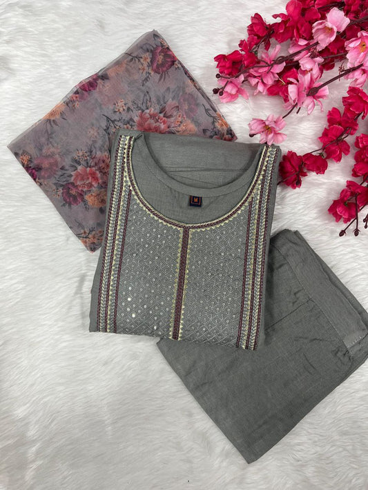 Cotton With Embroidered & Sequins Work Kurtis